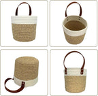 Cotton Rope Hanging Baskets for Organizing 2 Pcs Round Small Wall Basket - Image 5