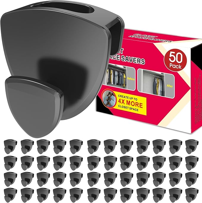 Space Saving Standard Hanger Hooks 50Pcs, Upgrade Heavy Duty Space Saver by Latoxcaa-SpaceMaster