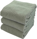 Serafina Home Sage Green Kitchen Dish Towels: 100% Cotton Cloth Soft Cleaning by SerafinaHome