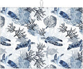 Navy Blue White Sea Turtle & Coral Dish Drying Mats by Unknown
