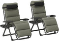 Outsunny Zero Gravity Chairs Set of 2, Reclining Folding Zero Gravity Lounge Chair, Outdoor Lounge Chairs with Removable Cushion, Headrest, and Cup Phone Holder Tray for Patio, Beach, Gray by Outsunny