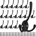 IBosins 18 Pack Big Heavy Duty Three Prongs Coat Hooks Wall Mounted by IBosins