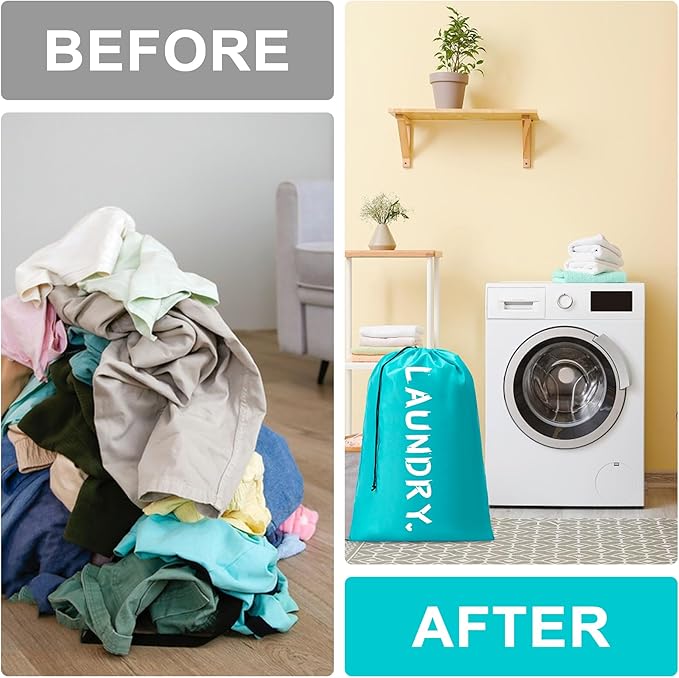 2 Pack XL Travel Laundry Bag, Machine Washable Dirty Clothes Organizer - Image 7
