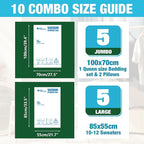 HIBAG Vacuum Storage Bags, 10 Space Saver Bags, Polyethylene, Jumbo & Large - Image 2