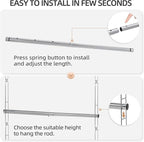 STORAGE MANIAC Hanging Closet Rod, Adjustable Width and Height Closet Hanging - Image 4
