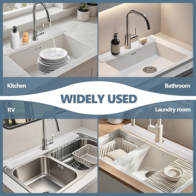 Faucet Mat for Kitchen Sink, Rapidly Absorbing Diatomite Fast Drying Stone - Image 7