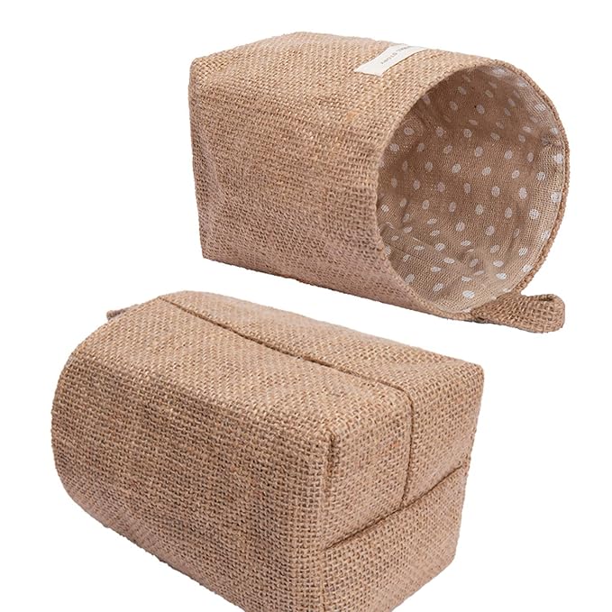 4 Pack Wall Hanging Storage Bags Hanging Storage Bags Cotton Linen Storage - Image 9