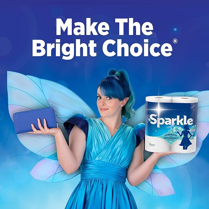Sparkle Tear-A-Square Paper Towels, 3 Triple Rolls = 9 Regular Rolls, Strong - Image 3