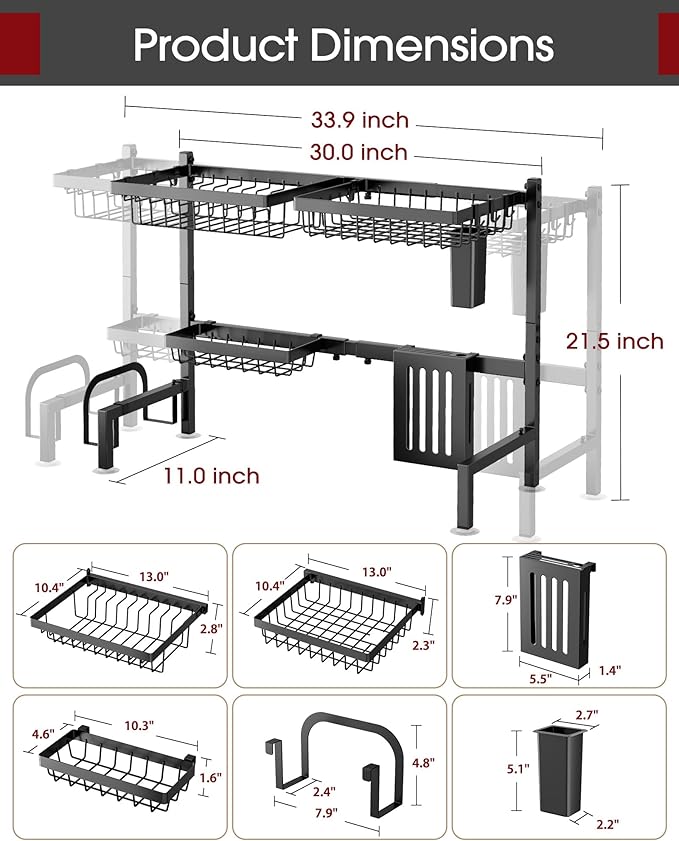 Over The Sink Dish Drying Rack - Image 4