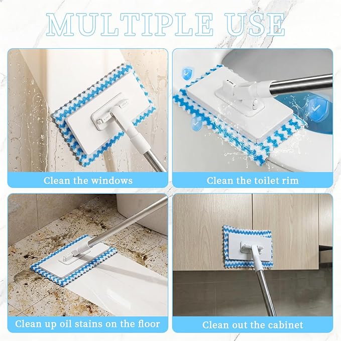 Snap Grip Mini Mop, Zero Touch MiniMop, Disposable Clip Mopstick Reusable Cloths - Image 4