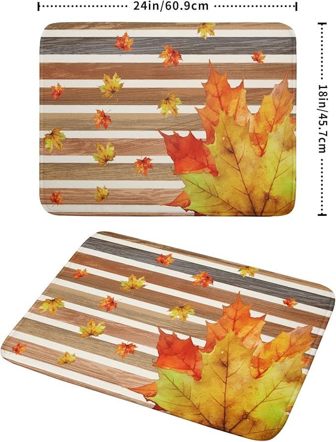 Autumn Golden Maple Leaf Dish Drying Mat - Image 2
