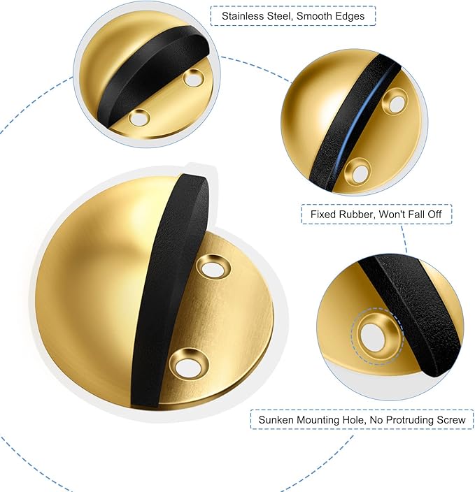 2 Pack Door Stop, Adhesive Floor Door Stoppers - Image 4