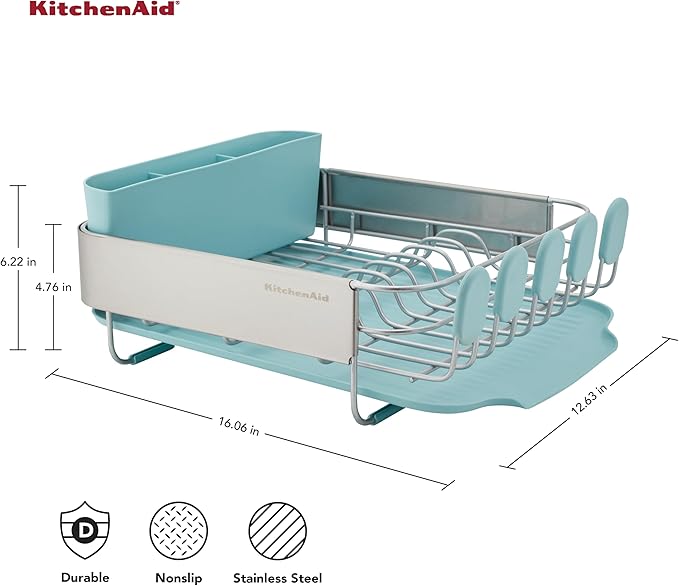 KitchenAid Compact Space Saving Rust Resistant Dish Rack - Image 2