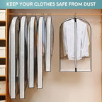40" Clear Garment Bags for Hanging Clothes, Hanging Clothes Storage Suit Cover - Image 4