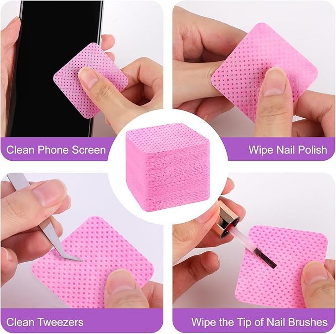 200pcs Lint Free Nail Wipes, 1 Pull-Off Pump-Style Bottle Suitable - Image 4
