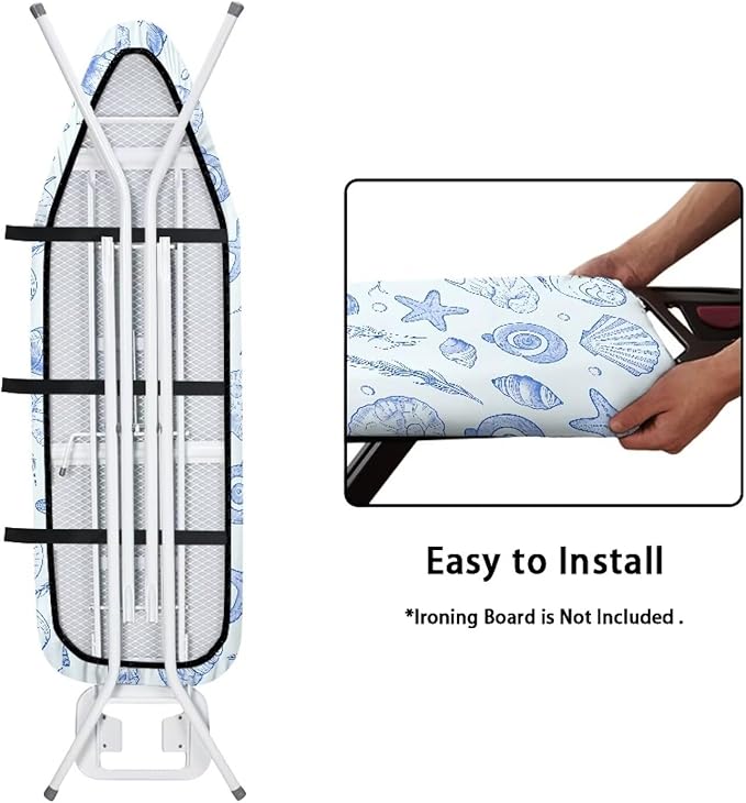Sketch Ocean Shell Steam Ironing Board Cover Line Draw Starfish Stain Resistant - Image 4
