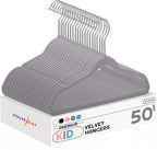 HOUSE DAY 14 Inch Kids Velvet Hangers 50 Pack, Durable Big Kid Hangers by HOUSEDAY