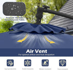 Tangkula 10ft Solar LED Patio Umbrella with Base, Offset Cantilever Outdoor Umbrella with 32 LED Lights, Infinite Tilt, 360 Degree Rotation, Crank Handle for Pool Deck Garden Backyard (Navy) - Image 4