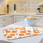 Autumn Pumpkins Leaves Thanksgiving Dish Drying Mat - Image 6