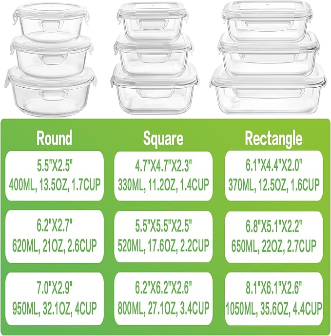 HOMBERKING Glass Food Storage Containers - Image 2