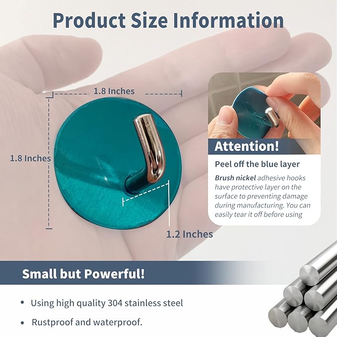 Adhesive Hooks Heavy Duty Waterproof in Shower Hooks - Image 2