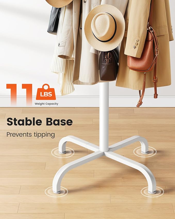 Pipishell Coat Rack with 14 Hooks, Freestanding Coat Rack Stand - Image 5