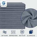 GLIMGLINT Grey Microfiber Cleaning Cloth, 12PK Reusable Cleaning Rags, Highly - Image 3