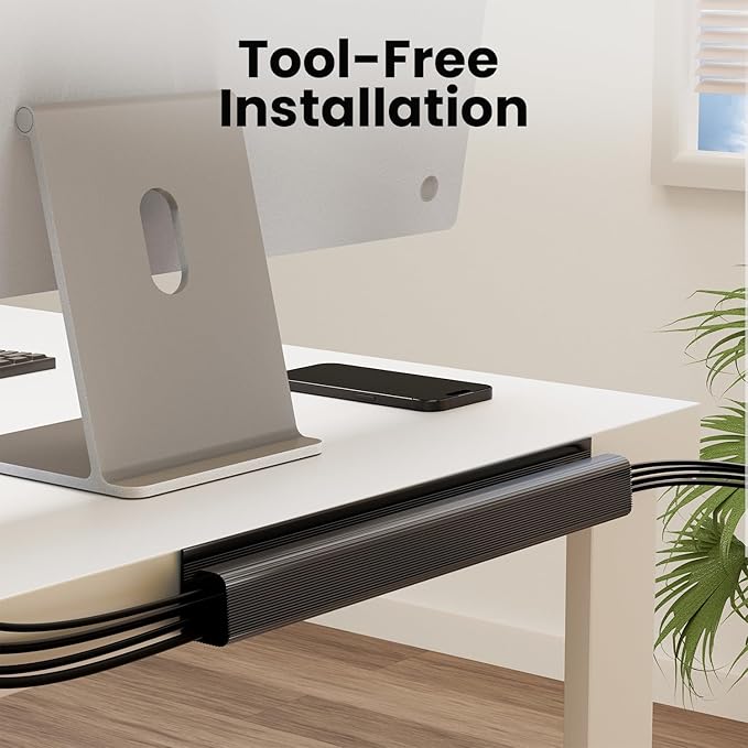 EVEO Under Desk Cable Management Kit-Cable Management Cord Cover, Organizer - Image 3