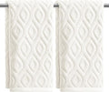 Artoid Mode 2 Pcs White 3D Diamond Grid Jacquard Hand Towels by ArtoidMode