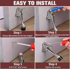 Chumia 12 Pieces Heavy Duty Door Stoppers 5.35 Inches Kickdown Adjustable Kick - Image 5