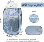 Upgraded 100L Extra Large Collapsible Laundry Hampers. Pop Up Laundry Basket - Image 2