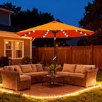 ABCCANOPY Durable Solar Led Patio Umbrellas with 32LED Lights 9FT (Orange) - Image 2