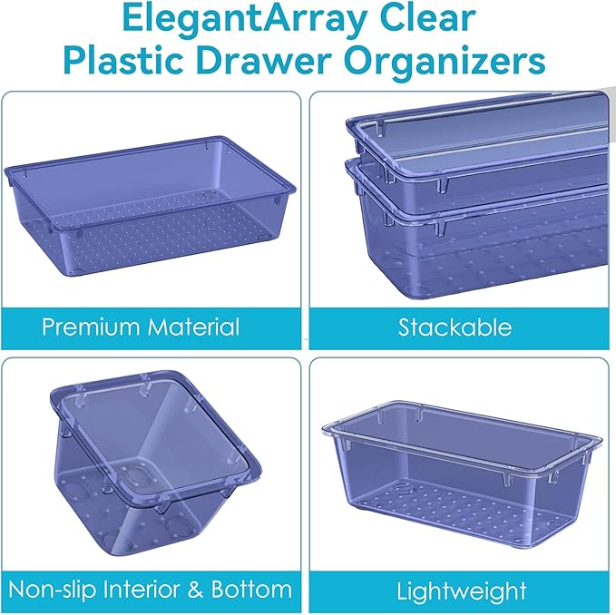 12 PCS Drawer Organizer Set, 4 Sizes Tool Storage Trays - Image 5