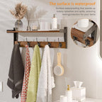 Coat Rack with Wall Mount, 23 Inch Long Entryway Wall Shelf with Hooks - Image 3