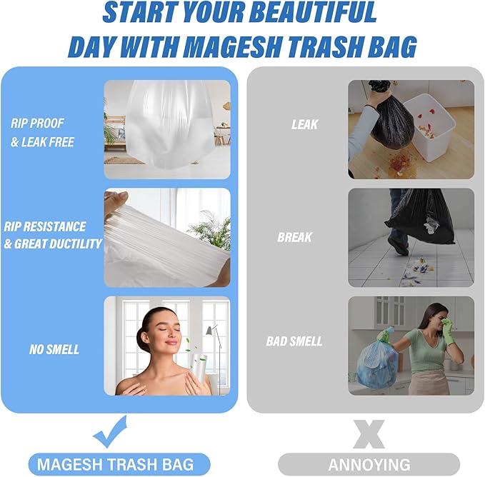 Small Trash Bags, Magesh 1.2 Gallon Trash Bags/Garbage Bags, Strong Wastebasket - Image 4