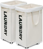 Goodpick Laundry Baskets with Wheels and Handle, Clothes Laundry Basket with by Goodpick