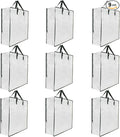 9 Pack Clear Storage Bags with Zipper and Handles, Blanket Bags by GONGKANGYUAN