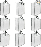 9 Pack Clear Storage Bags with Zipper and Handles, Blanket Bags by GONGKANGYUAN