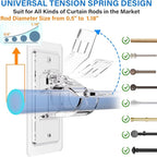 Antimbee 12-Pack No Drill Needed Curtain Rod Brackets, Self Adhesive Rod Holders - Image 2