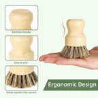 Bamboo Dish Brush Set with Holder - Image 5