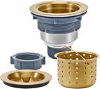 KONE 3-1/2 Inch Brass Sink Drain, Durable Stainless Steel Brass Kitchen Sink by KONE