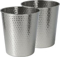 happimess HPM1110E-SET2 Axel Modern Minimalist Hammered Steel 2 Gal Waste Bin by Happimess