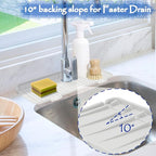Kitchen Sink Splash Guard, Silicone Faucet Guard & Draining Mat, Bathroom and - Image 4