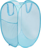The upgraded pop-up laundry basket features a breathable side pocket mesh design by FOAYACCY