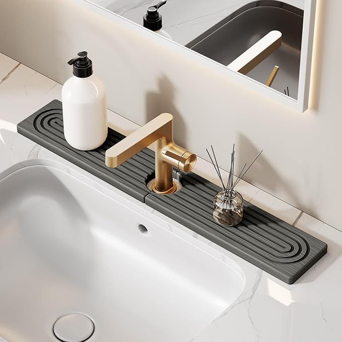 23.6 Inch Stone Faucet Mat for Kitchen Sink Splash Guard by Unknown