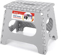 ACSTEP Folding Step Stool 11'' Foldable Step Stool for Kids and Adults Up to 300 lbs, Non-Slip Folding Stools with Portable Handle for Bedroom Kitchen, Bathroom Grey by ACSTEP