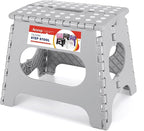 ACSTEP Folding Step Stool 11'' Foldable Step Stool for Kids and Adults Up to 300 lbs, Non-Slip Folding Stools with Portable Handle for Bedroom Kitchen, Bathroom Grey by ACSTEP