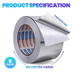 ADHES Premium Aluminum Foil Tape, 3 Inch x 164 Feet, 6Rolls Heat Proof Tape - Image 2