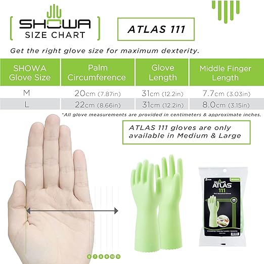 SHOWA 111 Skin-Friendly Dishwashing Gloves, Latex-Free PVC, Reusable - Image 4