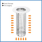 uxcell 4 Pack Shower Drain Strainer, 3.2" x 2" 304 Stainless Steel Floor Drain - Image 4
